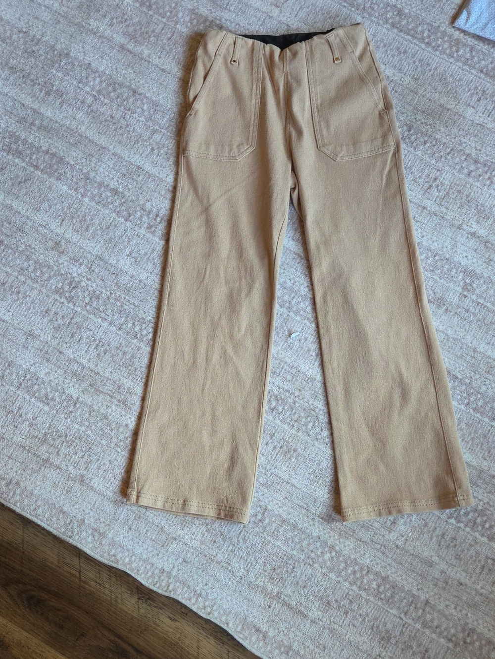 Kids Wide Leg Knit Pants - Tan